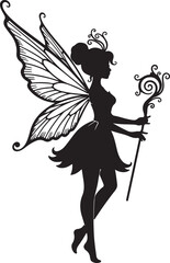 fairy with wings, Elegant Fairy Silhouette
