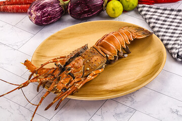 Luxury expensive boiled spiny lobster