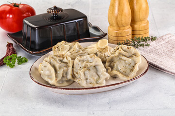 Georgian stuffed meat dumplings Khinkali