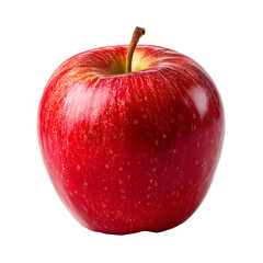 A Perfectly Detailed Red Apple with a Gleaming Surface isolated on Black Background