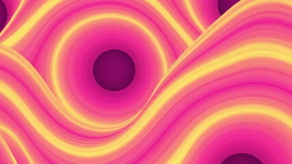 Abstract Animated Design with Pink and Yellow Gradient Waves Flowing Seamlessly in a Loop - Powered by Adobe