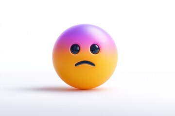 Fototapeta premium 3D Crying Sad Emoji on White Background for Social Media Day, Support Stickers and Emotional Event Reaction