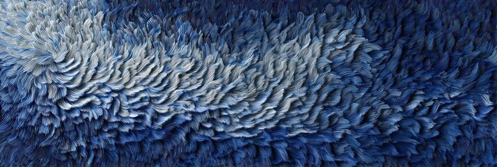 Abstract Blue Wave Pattern in Textured Layers