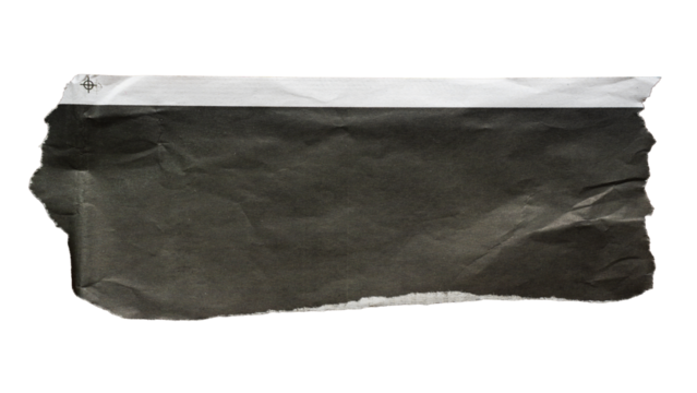 A piece of torn black newspaper suitable for use as a text box background