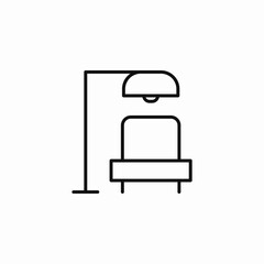 bedside lamp furniture icon sign vector
