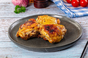 Roasted chicken thighs with spices