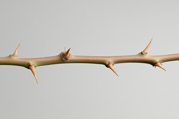 Close-up of a thorn on a rose stem, nature's complexity