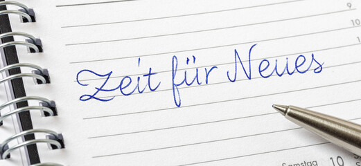  Eintrag in Terminkalender - Zeit für Neues