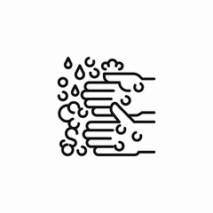 hands washing bubbles icon sign vector
