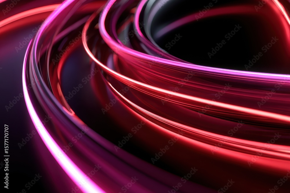 Poster colorful abstract light trails create dynamic patterns in a dark setting
