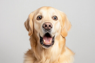 Dog displays shock with wide-open mouth during chaotic moment