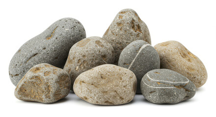 Pile of rocks isolated on white