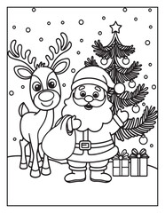 Merry Christmas Coloring Pages, Christmas Elements, Coloring Book, Coloring Pages, Black & White Line Art, Vectors Illustration, Holly Day, Best Coloring Pages For Kids, Printable Merry Christmas