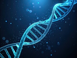 dna strand on blue background