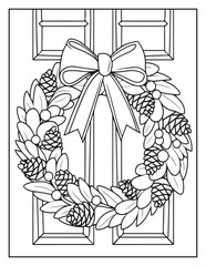 Merry Christmas Coloring Pages, Christmas Elements, Coloring Book, Coloring Pages, Black & White Line Art, Vectors Illustration, Holly Day, Best Coloring Pages For Kids, Printable Merry Christmas
