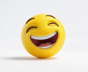 3D Radiant Smile Emoji on White Background for Social Media Day, Uplifting Digital Stickers and Celebration Reaction