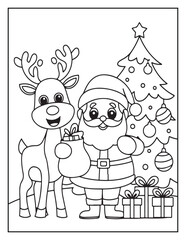 Merry Christmas Coloring Pages, Christmas Elements, Coloring Book, Coloring Pages, Black & White Line Art, Vectors Illustration, Holly Day, Best Coloring Pages For Kids, Printable Merry Christmas