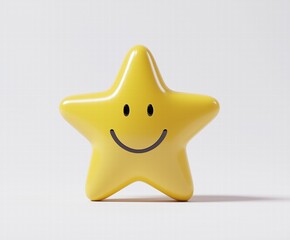 3D Radiant Smile Emoji on White Background for Social Media Day, Uplifting Digital Stickers and Celebration Reaction