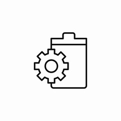 battery settings gear icon sign vector