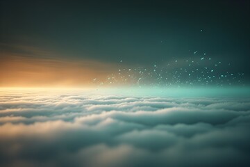 Fantasy Cloud Sea with Drifting Particles