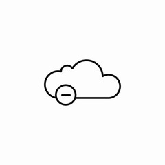 cloud minus remove icon sign vector