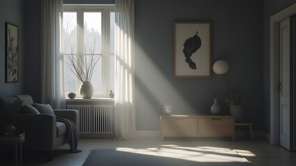 modern living room with fireplace