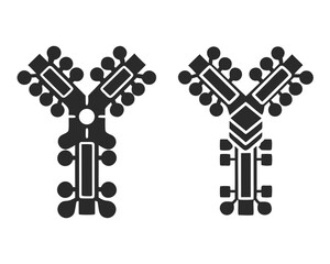 Antibody icon vector silhouette illustration isolated on white background
