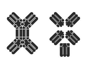 Obraz premium Antibody vector silhouette illustration isolated on white background