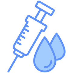Blood Injection Outline Blue Color Icon