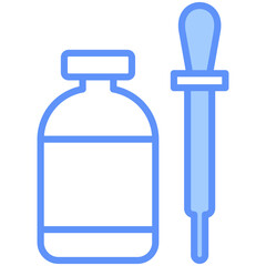 Dropper Outline Blue Color Icon