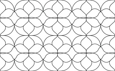 Fototapeta premium Black Floral Pattern on White Background vector