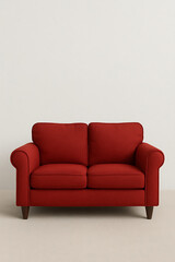 red leather sofa