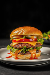 Delicious Double Cheeseburger Ready to Eat