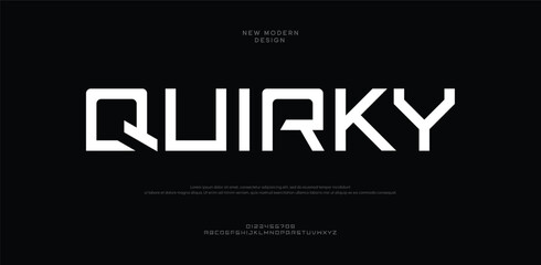 Obraz premium Quirky Modern minimal tech font letter set. Luxury vector typeface for company. Modern gaming fonts logo design. 