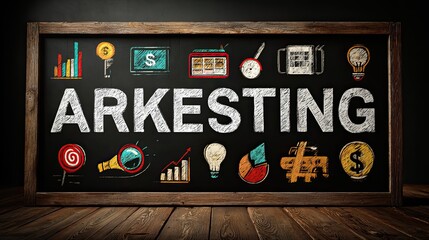Low-cost advertising techniques marketing poster with budget icons, affordable business promotion concept for ads, design