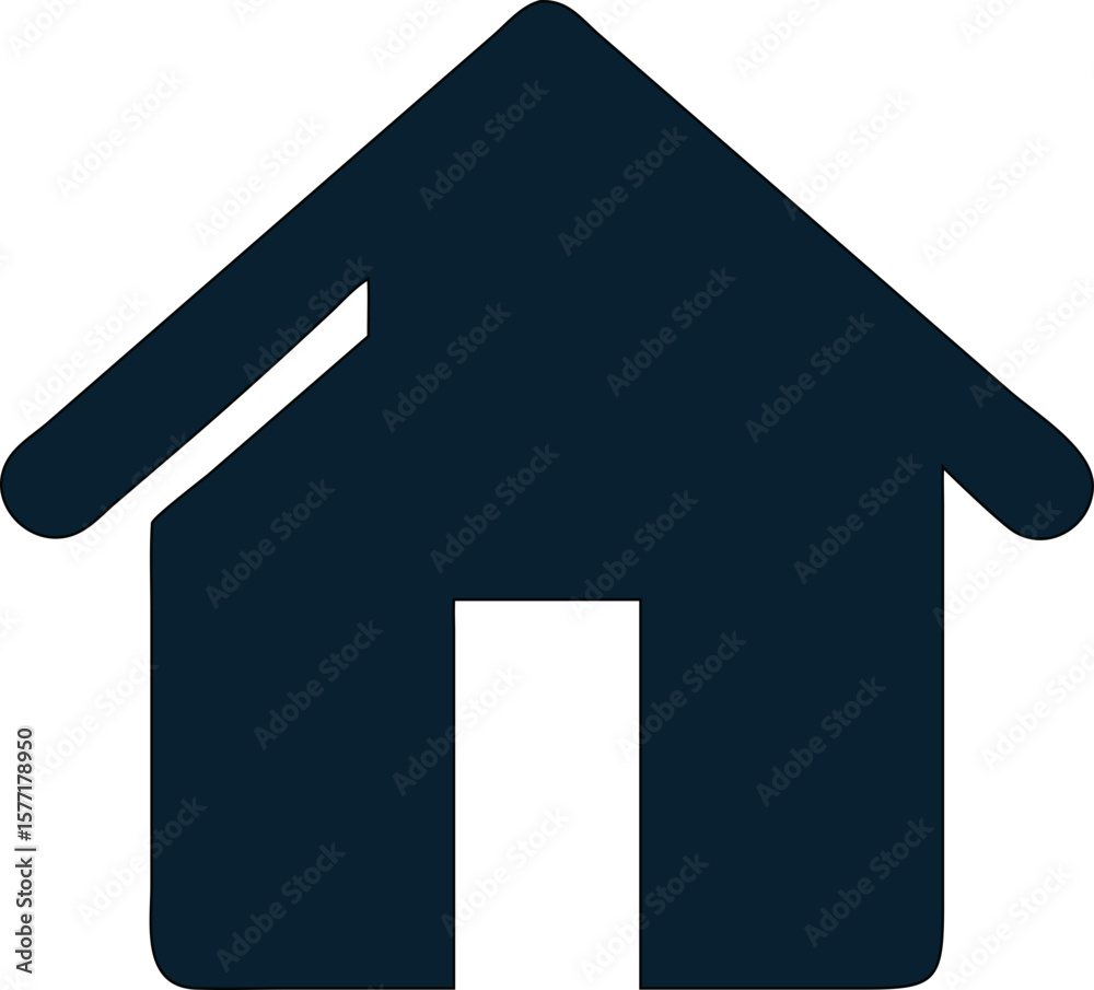 Poster ui home icon vector silhouette. sleek and minimal for app and website use.