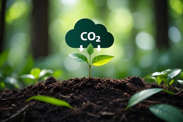 Carbon dioxide absorption by plants in nature