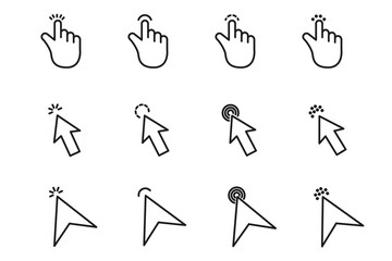 mouse pointer click icon set element