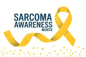Sarcoma Awareness Month Yellow Ribbon Cancer Support Illustration