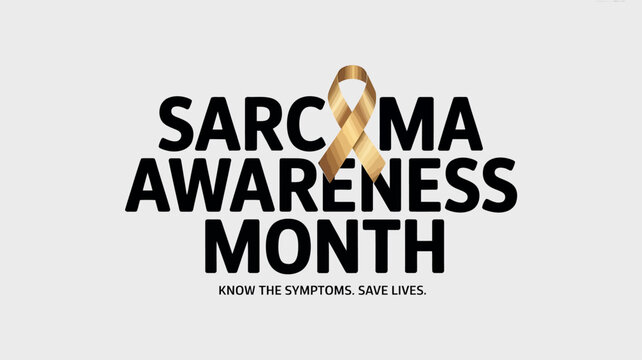 Sarcoma Awareness Month Yellow Ribbon Cancer Support Illustration