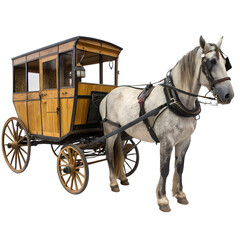 Vintage Horse-Drawn Carriage: Elegant Transportation