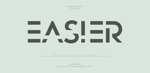 Easier Creative Double lines monogram alphabet and tech fonts. Lines font regular uppercase and lowercase. Vector illustration. 