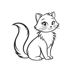 Cute fluffy cat sitting kitten animal