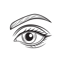 Fototapeta premium Stylized human eye and eyebrow iris pupil