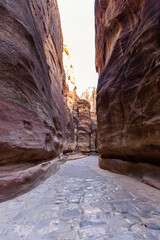 Rock formation of Petra National Park in Jordan