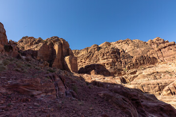 Rock formation of Petra National Park in Jordan