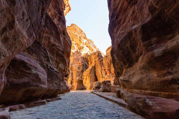 Rock formation of Petra National Park in Jordan
