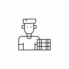 male holding basket icon sign vector
