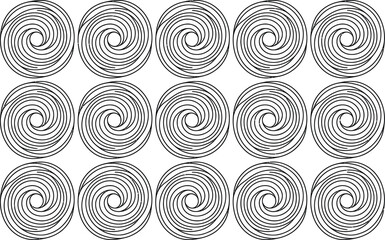 Black Spiral Pattern on White Background swirl