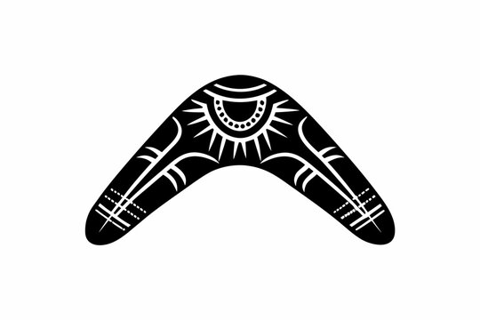 Boomerang vector silhouette illustration isolated on white background